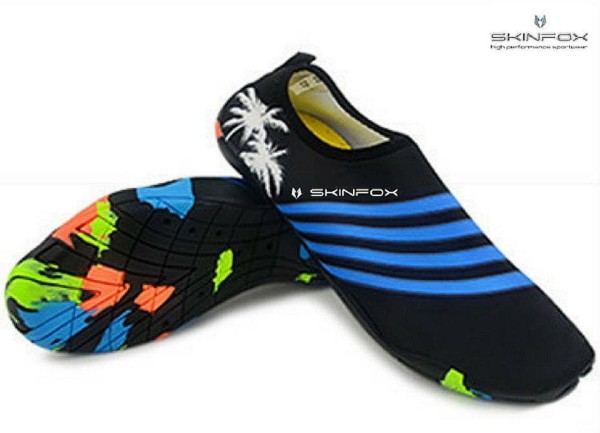 SKINFOX Beachrunner GJ256 azul RAYAS tamaño 35-47 zapato de baño zapato de playa zapato de tabla de SUP